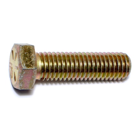 Midwest Fastener Grade 8, 1/2"-13 Hex Head Cap Screw, Zinc Yellow Steel, 1-3/4 in L, 25 PK 00724